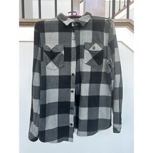 O'Neill Flannel Button Down Shirt MEN'S Xl BLACK/GRAY Baffalo Check Flapp Pocket